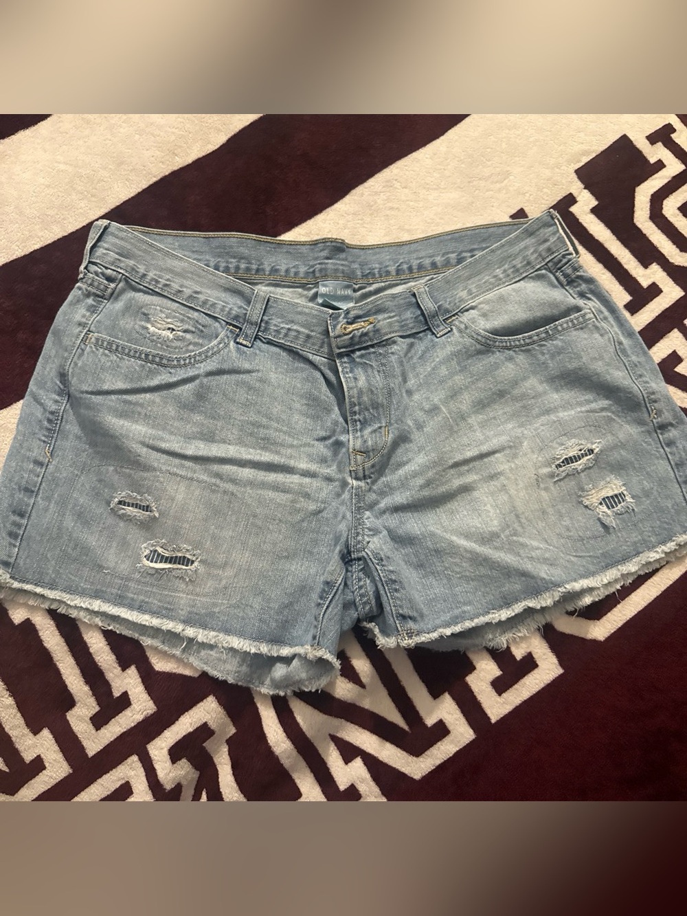 Old Navy Light Wash Distressed Denim Shorts
